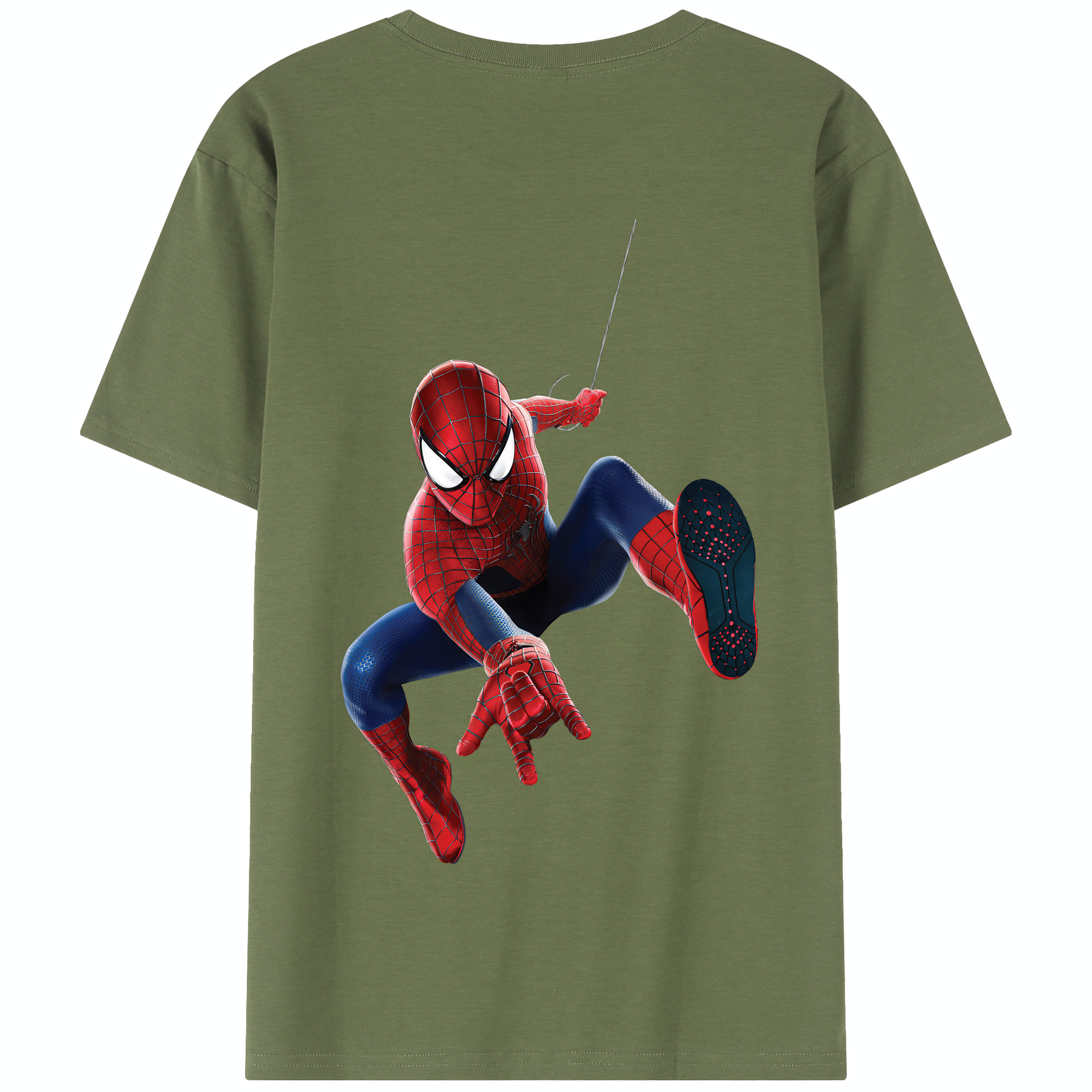 （画像用） Spider Man スパイダーマン 綿100％半袖Tシャツ（背面プリント）